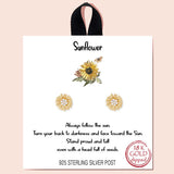 88448, "SUNFLOWER" 925 STERLING SILVER POST CZ STUD EARRING