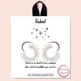 88449, "RADIANT" STARDUST 925 STERLING SILVER POST STUD EARRING