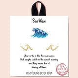 88450, "SEA WAVE" CZ 925 STERLING SILVER POST STUD EARRING