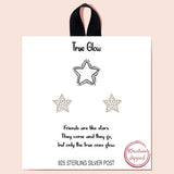 88451, "TRUE GLOW" STARFISH CZ 925 STERLING SILVER POST STUD EARRING