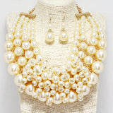 88471, ACRYLIC BALL CLUSTER STATEMENT NECKLACE