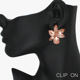 88473, MARQUISE N TEARDROP ACCENT RHINESTONE EVENING CLIP ON EARRING