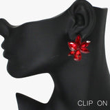 88473, MARQUISE N TEARDROP ACCENT RHINESTONE EVENING CLIP ON EARRING