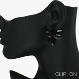 88473, MARQUISE N TEARDROP ACCENT RHINESTONE EVENING CLIP ON EARRING