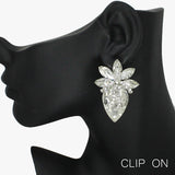 88474, TEARDROP RHINESTONE EVENING CLIP ON EARRING