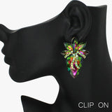 88474, TEARDROP RHINESTONE EVENING CLIP ON EARRING