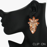 88474, TEARDROP RHINESTONE EVENING CLIP ON EARRING