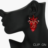 88474, TEARDROP RHINESTONE EVENING CLIP ON EARRING