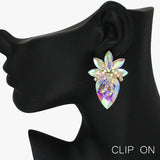 88474, TEARDROP RHINESTONE EVENING CLIP ON EARRING