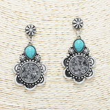 88511, WESTERN ROUND ACCENT DRUZY EARRING