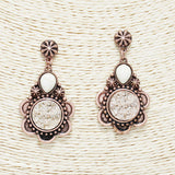 88511, WESTERN ROUND ACCENT DRUZY EARRING