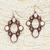 88512, WESTERN CONCHO ACCENT DRUZY EARRING