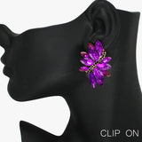 88520, MARQUISE ACCENT RHINESTONE EVENING CLIP ON EARRING
