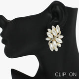 88520, MARQUISE ACCENT PEARL EVENING CLIP ON EARRING