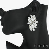 88520, MARQUISE ACCENT PEARL EVENING CLIP ON EARRING