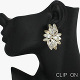 88520, MARQUISE ACCENT RHINESTONE EVENING CLIP ON EARRING