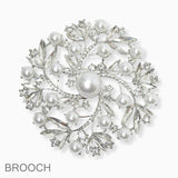 88521, FLORAL ACCENT RHINESTONE EVENING PIN BROOCH