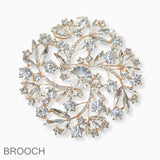 88521, FLORAL ACCENT RHINESTONE EVENING PIN BROOCH