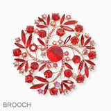 88521, FLORAL ACCENT RHINESTONE EVENING PIN BROOCH