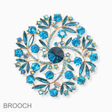 88521, FLORAL ACCENT RHINESTONE EVENING PIN BROOCH