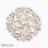 88521, FLORAL ACCENT RHINESTONE EVENING PIN BROOCH