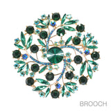 88521, FLORAL ACCENT RHINESTONE EVENING PIN BROOCH