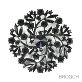 88521, FLORAL ACCENT RHINESTONE EVENING PIN BROOCH