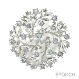 88521, FLORAL ACCENT RHINESTONE EVENING PIN BROOCH