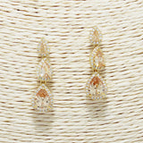 88530, TRIPE TEARDROP CUBIC ZIRCONIA EARRING
