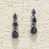 88530, TRIPE TEARDROP CUBIC ZIRCONIA EARRING