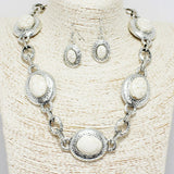 88541, OVAL TURQUOISE STONE ACCENT NECKLACE