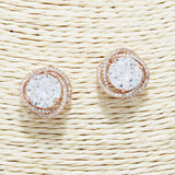 88549, ROUND ACCENT CUBIC ZIRCONIA STUD EARRING