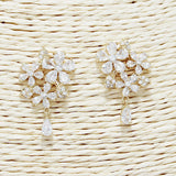 88550, FLOWER ACCENT CUBIC ZIRCONIA EARRING