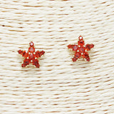 88551, STARFISH CUBIC ZIRCONIA STUD EARRING