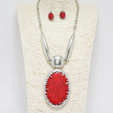 88558, OVAL SEMI PRECIOUS STONE NECKLACE