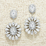 88568, OVAL N TEARDROP ACCENT RHINESTONE EARRING