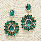 88568, OVAL N TEARDROP ACCENT RHINESTONE EARRING