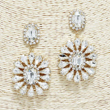 88568, OVAL N TEARDROP ACCENT RHINESTONE EARRING
