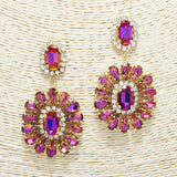 88568, OVAL N TEARDROP ACCENT RHINESTONE EARRING