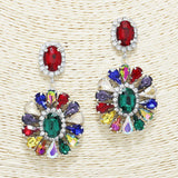 88568, OVAL N TEARDROP ACCENT RHINESTONE EARRING