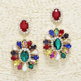 88568, OVAL N TEARDROP ACCENT RHINESTONE EARRING