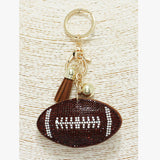 88584, FOOTBALL CRYSTAL EMBELLISHED KEYCHAIN