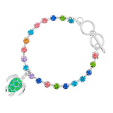 88592, SEA TURTLE CHARM WITH RHINESTONE TOGGLE BRACELET