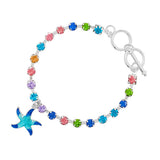 88593, STARFISH CHARM WITH RHINESTONE TOGGLE BRACELET