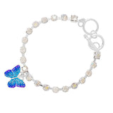 88594, BUTTERFLY CHARM WITH RHINESTONE TOGGLE BRACELET