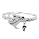 88609, "10 COMMANDMENTS" CHARM WORDS ENGRAVED BRACELET