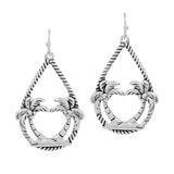 88619, TROPICAL PALM TREE ROPE TEXTURE TEARDROP EARRING