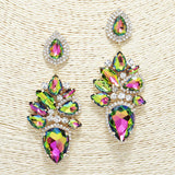 88646, TEARDROP N MARQUISE ACCENT RHINESTONE EVENING EARRING