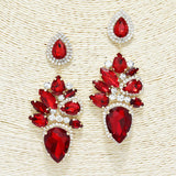 88646, TEARDROP N MARQUISE ACCENT RHINESTONE EVENING EARRING