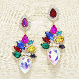88646, TEARDROP N MARQUISE ACCENT RHINESTONE EVENING EARRING